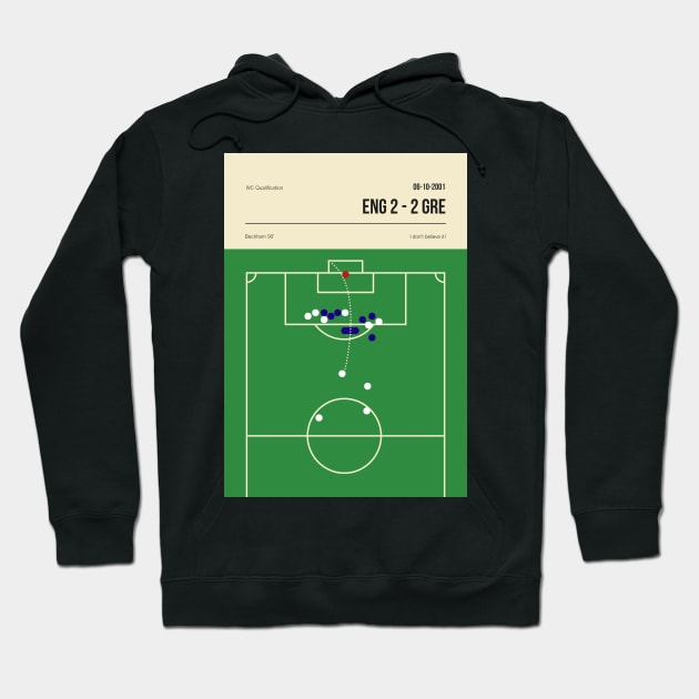 Beckham's last minute free kick goal against greece in 2001 Hoodie by jornvanhezik